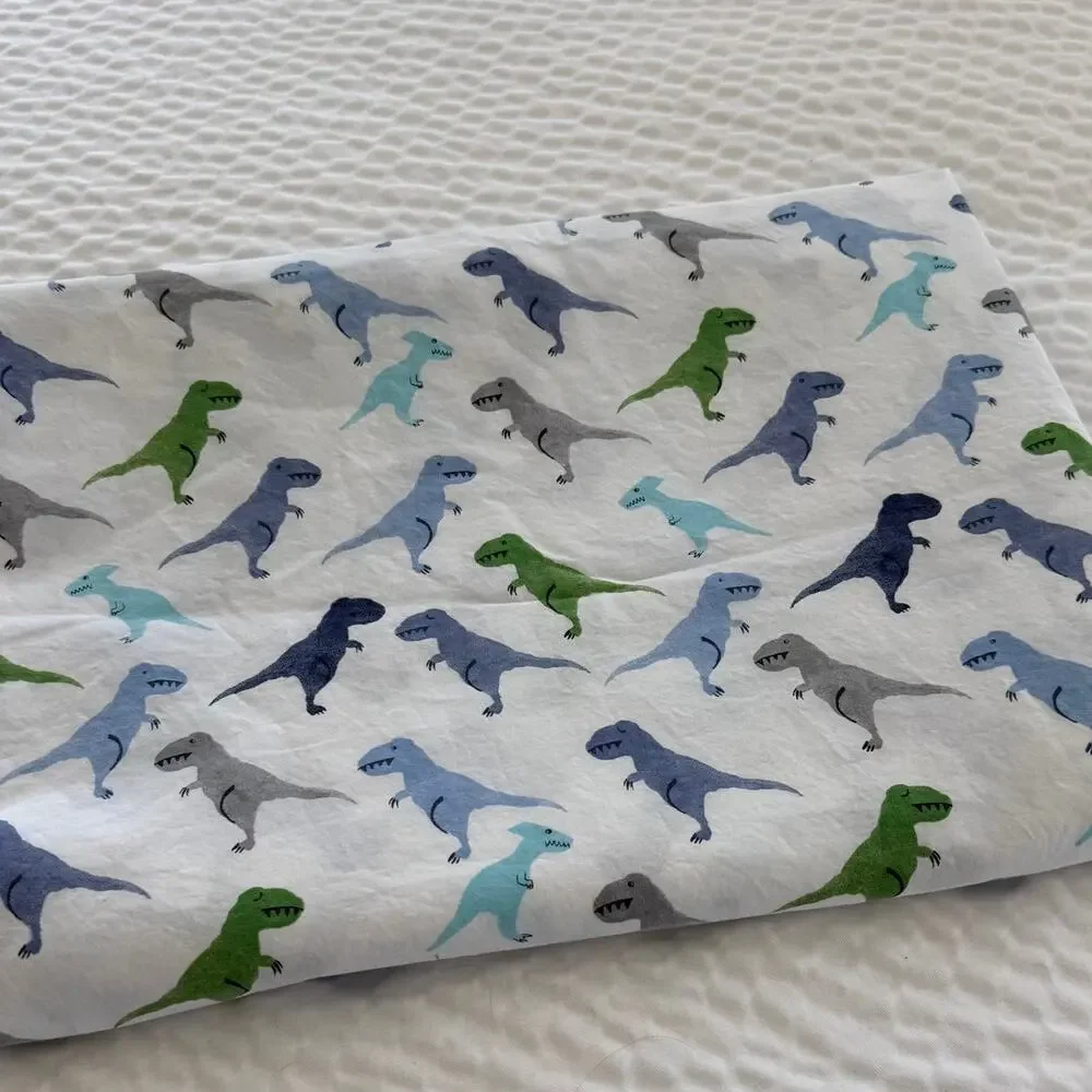 Pottery Barn Kids Dinosaur Twin Flat Sheet Organic Cotton Dino Bedding Child